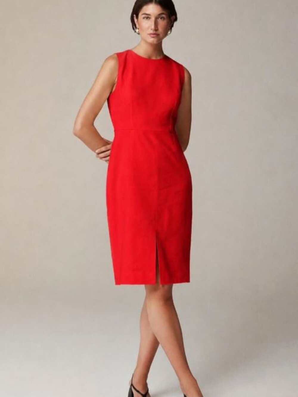 J.Crew Linen Sheath Dress 6 Small Medium Red Orange Cruise Resort Coastal
